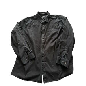 Eddie Bauer Men's Black 100% Cotton Long Sleeve Relaxed Fit Shirt XL